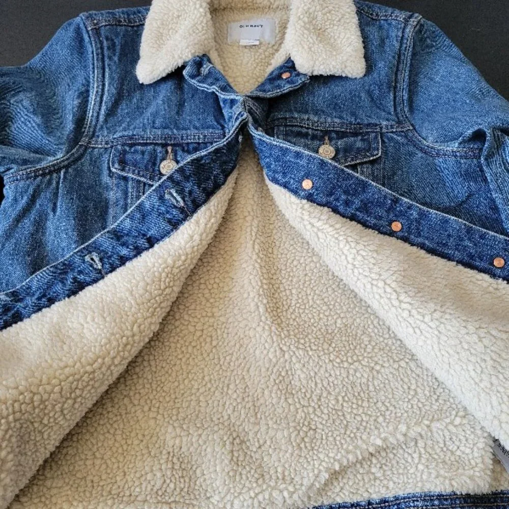 Old Navy Denim Lined Jean Jacket, Women’s M, Classic Button Closure, Medium Wash - Picture 5 of 8